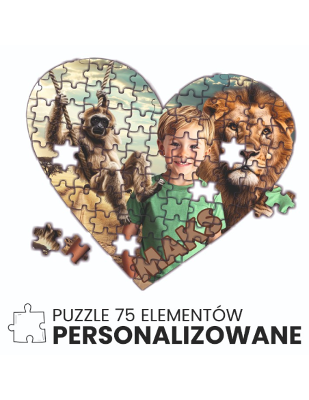 PUZZLE SERCE 19x18cm personalizowane TWOJE ZDJĘCIE prezent