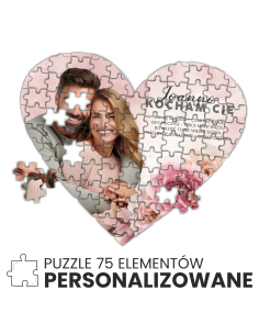 PUZZLE w kształcie serca 19x18cm twoje zdjęcie DOWOLNY NAPIS