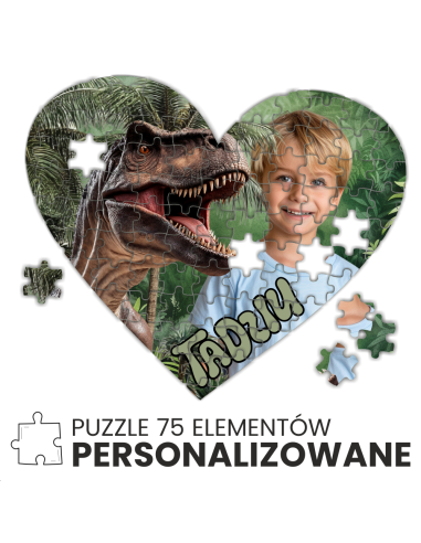 personalizowane PUZZLE SERCE 19x18cm nadruk UV foto prezent