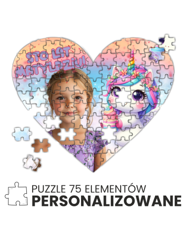 puzzle serce ZE ZDJĘCIEM 19x18cm prezent na WALENTYNKI