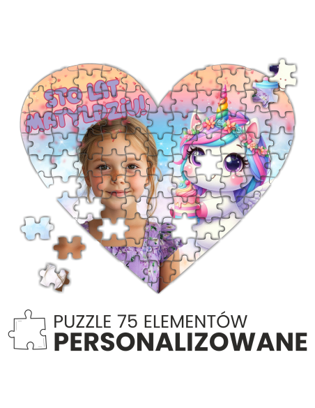puzzle serce ZE ZDJĘCIEM 19x18cm prezent na WALENTYNKI