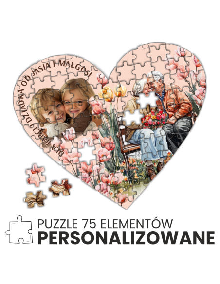 puzzle SERDUSZKO 19x18cm własne zdjęcie i napis PREZENT DLA CHŁOPAKA