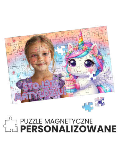 puzzle magnetyczne ze zdjęciem 126 el. nadruk UV prezent z własnym napisem
