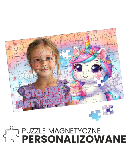 puzzle magnetyczne ze zdjęciem 126 el. nadruk UV prezent z własnym napisem