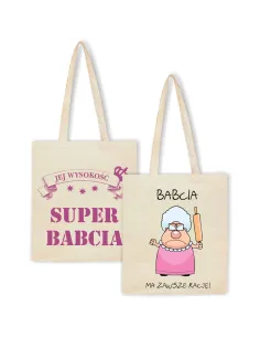 Eko Torba Personalizowany z Nadrukiem na Prezent dla Babci