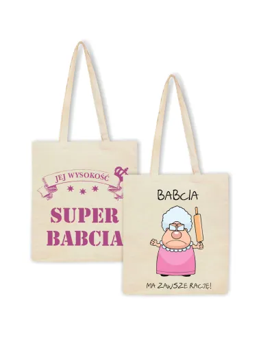 Eko Torba Personalizowany z Nadrukiem na Prezent dla Babci