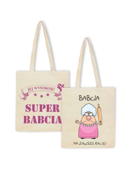 Eko Torba Personalizowany z Nadrukiem na Prezent dla Babci