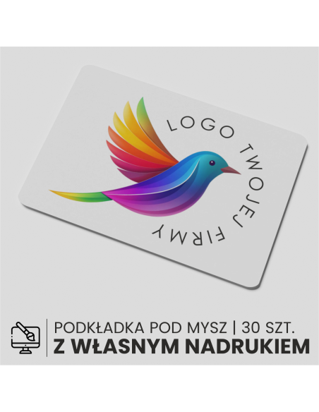 PODKŁADKA POD MYSZ MYSZKĘ Z NADRUKIEM LOGO REKLAMA 30szt