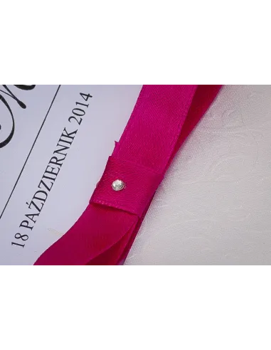 Zaproszenia Ślubne XL Ornamentem Wstążką Dżetem Ozdobnym