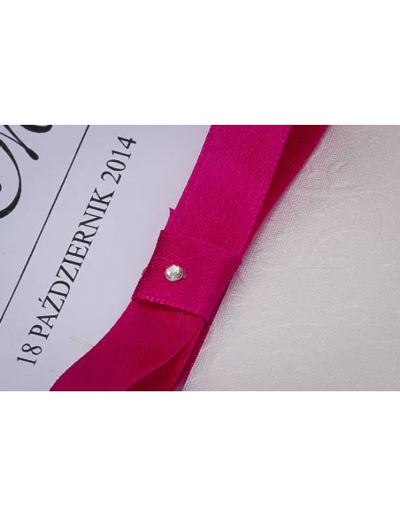 Zaproszenia Ślubne XL Ornamentem Wstążką Dżetem Ozdobnym