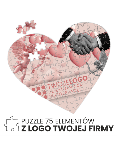 PUZZLE SERCE 19x18cm personalizowane TWOJE LOGO dla firm