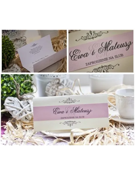 Zaproszenia Ślubne – Dl z Papierem Perłowym Elegancki