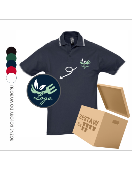 Polo firmowe z haftem Elegancka odzież reklamowa - 6 sztuk  Twoje Logo