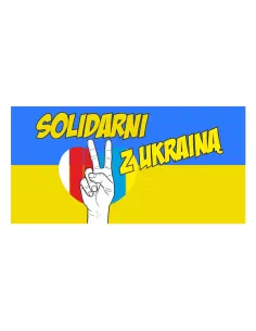 Naklejki Solidarni z Ukrainą Flaga Duża 28cmx2szt Reklamowy