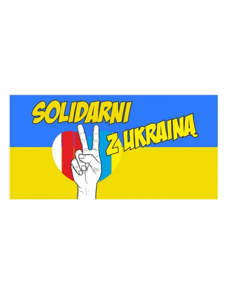 Naklejki Solidarni z Ukrainą Flaga Duża 28cmx2szt Reklamowy