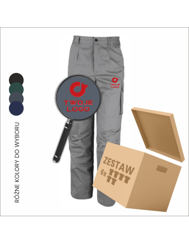 Spodnie robocze z haftem | Odzież BHP i firmowa | Logo firmy 6 szt