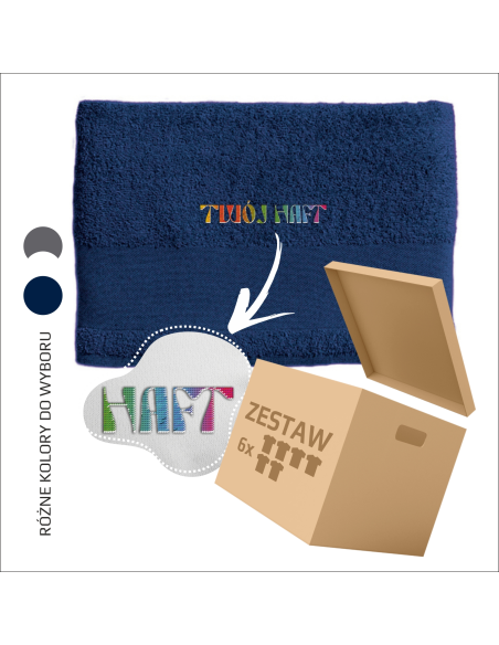 Ręcznik frotte z haftem 50 cm | Personalizacja | Hotel SPA 6szt