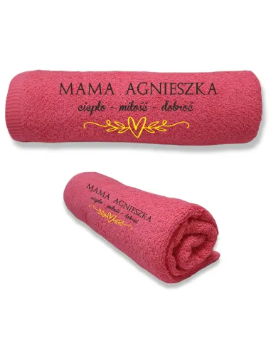 Ręcznik z Haftem Duży Gruby Prezent Mamy Mama dla Mamy