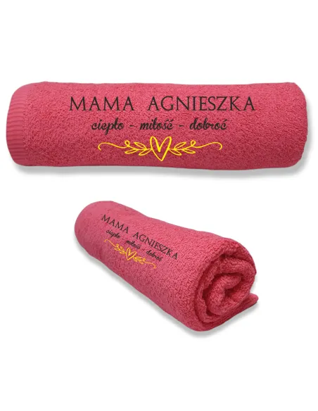 Ręcznik z Haftem Duży Gruby Prezent Mamy Mama dla Mamy