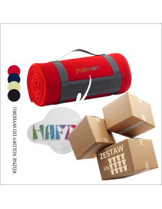 Miękki koc z haftem | Odzież promo / prezent firmowy 12szt