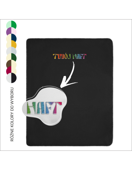 Kocyk polarowy z haftem Własna personalizacja Personalizacja Tekstylia  6 sztuk