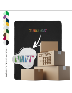 Polarowy koc Własny personalizowany haft Personalizacja Tekstylia 12 sztuk