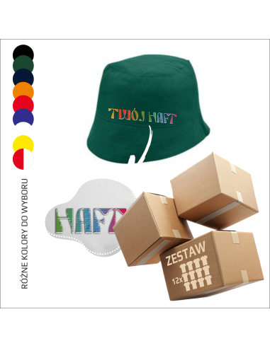 Bawełniany kapelusz Własny personalizowany haft Znakowanie odzieży Personalizacja 12 sztuk