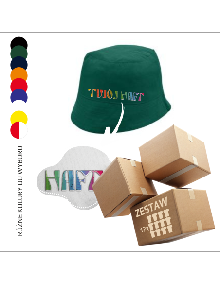 Bawełniany kapelusz Własny personalizowany haft Znakowanie odzieży Personalizacja 12 sztuk