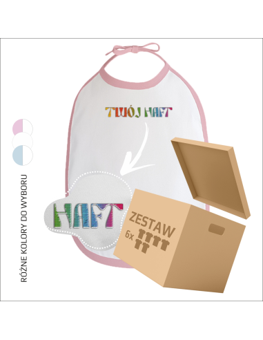 Haftowany śliniak | Znakowanie odzieży | Personalizacja | Odzież reklamowa 6 sztuk