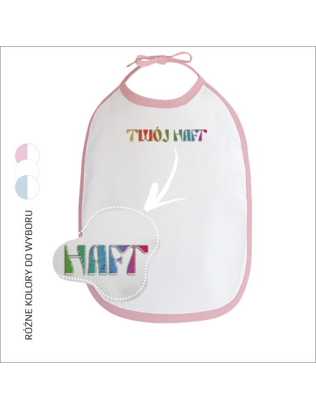 Śliniaczek z własnym haftem | Personalizowany haft | Twoje logo | Znakowanie odzieży  12 sztuk