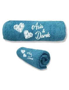 Ręcznik z Haftem Personalizowany na Prezent dla Pary