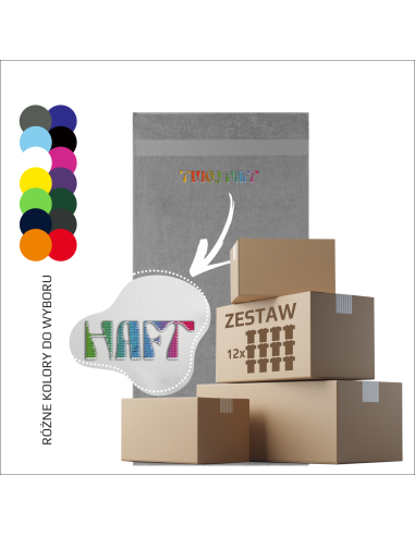 Personalizowany ręcznik bawełniany Personalizacja Premium Haft 140x70cm 12 sztuk