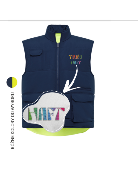 Kamizelka softshell z haftem Odzież B2B Identyfikacja zespołu Ocieplana