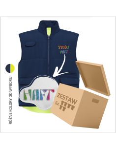 Softshell kamizelka z własnym haftem Odzież B2B Twoje logo Personalizacja bezrękawnik 6 sztuk