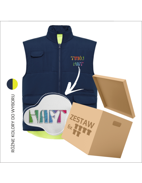 Softshell kamizelka z własnym haftem Odzież B2B Twoje logo Personalizacja bezrękawnik 6 sztuk