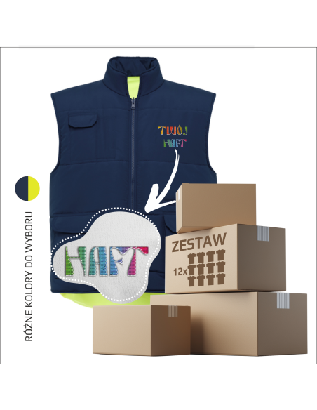 Personalizowana kamizelka softshell z haftem Twój logotyp Identyfikacja zespołu Personalizacja 12 sztuk