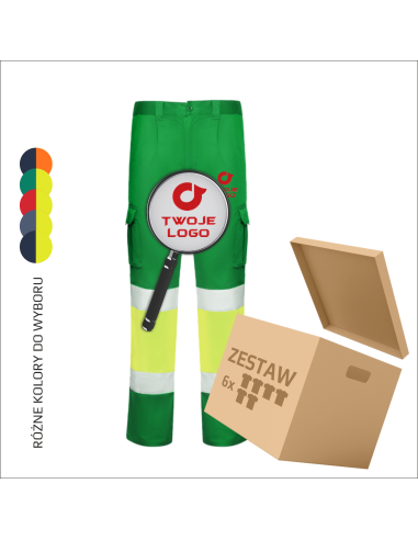 Personalizowane spodnie BHP | BHP | Odzież robocza | Własne logo | Odzież firmowa 6 sztuk