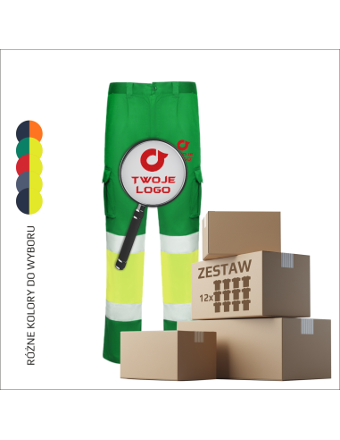 Robocze spodnie BHP | Odzież robocza | Personalizacja | Logo | Haft | Komfort 12 sztuk