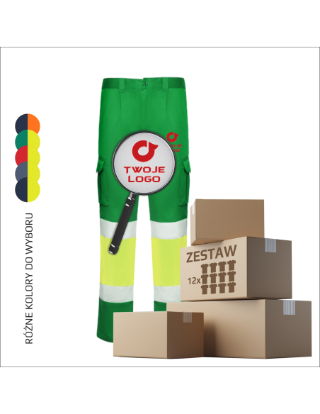 Robocze spodnie BHP | Odzież robocza | Personalizacja | Logo | Haft | Komfort 12 sztuk
