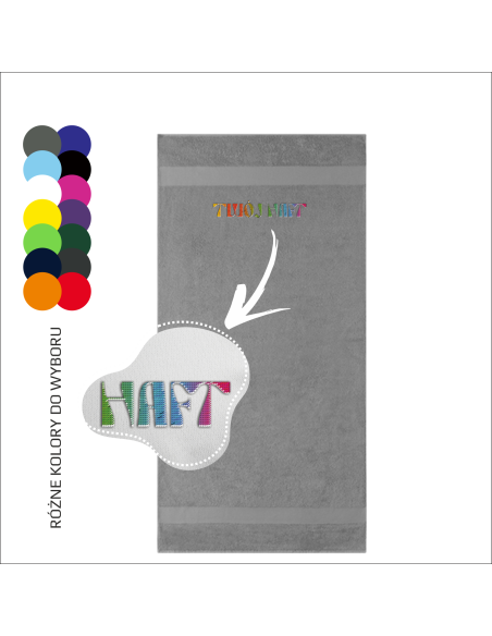 Personalizowany ręcznik bawełniany Personalizacja Premium Haft 140x70cm 12 sztuk