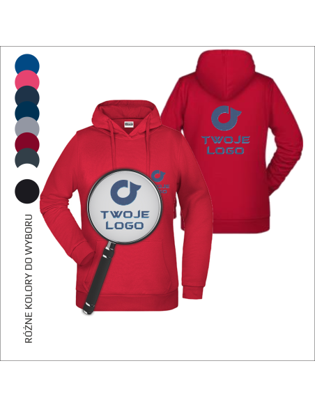 Damska hoodie z personalizacją Haft Odzież promocyjna Z kapturem