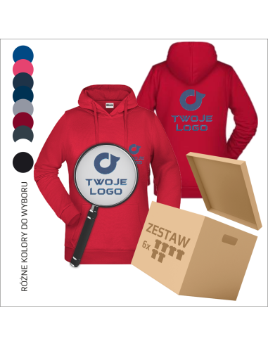 Personalizowany damski hoodie Haft Własne logo Personalizacja Reklama Bawełniana 6 sztuk