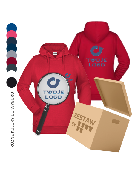 Personalizowany damski hoodie Haft Własne logo Personalizacja Reklama Bawełniana 6 sztuk