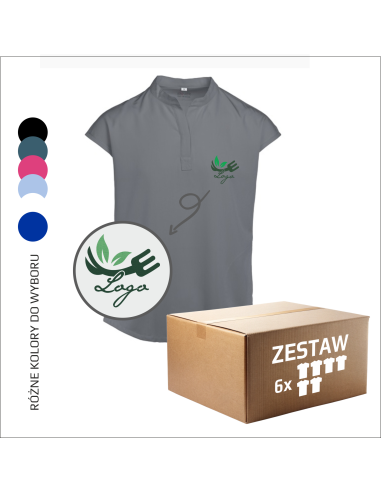 Robocza bluzka Komfort Twój logotyp Haft Personalizacja Do pracy 6 sztuk