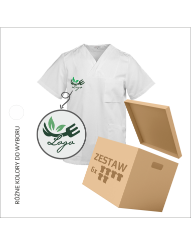 Unisex tunika Personalizacja Haft Reklama Logo firmy Kieszeń  6 sztuk