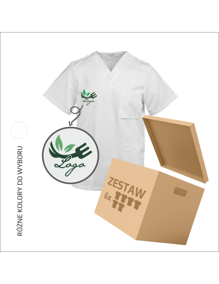 Unisex tunika Personalizacja Haft Reklama Logo firmy Kieszeń  6 sztuk