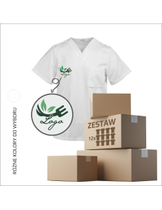 Personalizowana tunika unisex Twoje logo Dowolny tekst Haft Odzież reklamowa 12 sztuk