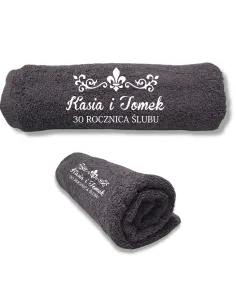 Ręcznik z Haftem Napisem Prezent Rocznicę Ślubu na Prezent