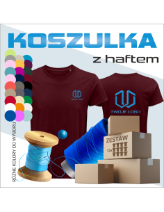 Personalizowana Męska koszulka basic z haftem Dowolny tekst Własne logo Personalizacja Odzież promocyjna 12 sztuk
