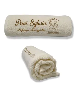 Ręcznik z Haftem Prezent na Dzień Nauczyciela na Prezent